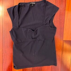 J.CREW Squareneck cap sleeve top in stretch cotton blend